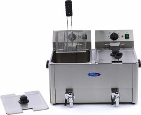 Deep Fryer - 2 x 8L - 2 Baskets - with Drain Tap