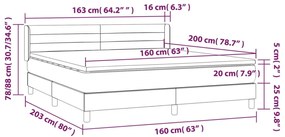 vidaXL Κρεβάτι Boxspring με Στρώμα Taupe 160x200 εκ. Υφασμάτινο