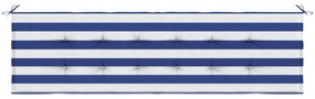 vidaXL Μαξιλάρι Παγκάκι Ριγέ Μπλε και Λευκό 180x50x4 εκ Υφασμά Οξφόρδης