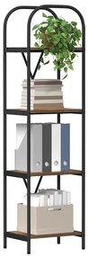 vidaXL Ράφι Βιβλίων Καπνιστή δρυς 40 x 30 x 146 εκ Επεξεργασμένο ξύλο