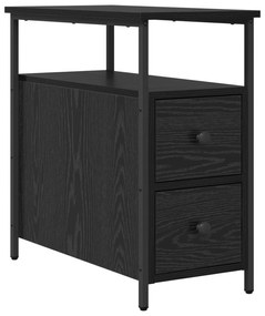 vidaXL Κομοδίνο με συρτάρι 2 pcs Μαύρη δρυς 30 x 60 x 60 εκ.