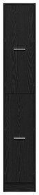 vidaXL Ντουλάπι Αποθήκης Μαύρης Δρυός 30x41x174.5 εκ. Κατασκευασμένο Ξύλο