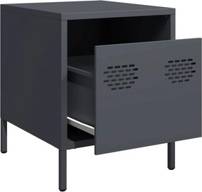 vidaXL Κομοδίνα 2 τεμ. Ανθρακί 35x39x43,5 εκ. από Χάλυβα