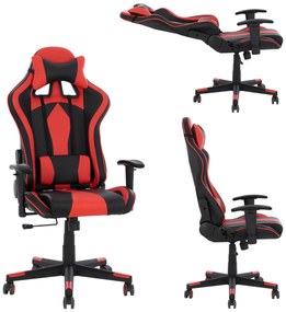 ΚΑΡΕΚΛΑ ΓΡΑΦΕΙΟΥ GAMING FB91162.01 ΜΑΥΡΟ ΚΟΚΚΙΝΟ PU 67x70x130 εκ. 0533054