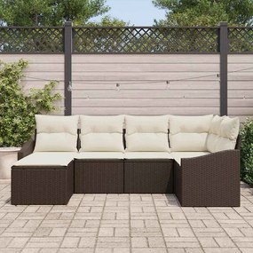 vidaXL Σετ Καναπέ με μαξιλάρι 6 pcs Καφέ συνθετικό ρατάν