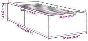 ΠΛΑΙΣΙΟ ΚΡΕΒΑΤΙΟΥ ΓΚΡΙ ΣΚΥΡΟΔΕΜΑΤΟΣ 90 X 190 ΕΚ. ΕΠΕΞΕΡΓ. ΞΥΛΟ 3281066