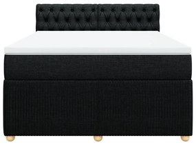 ΚΡΕΒΑΤΙ BOXSPRING ΜΕ ΣΤΡΩΜΑ ΜΑΥΡΟ 160X200 ΕΚ. ΥΦΑΣΜΑΤΙΝΟ 3289816