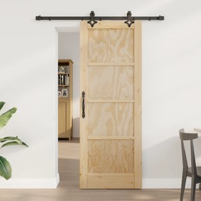 vidaXL Συρόμενη Πόρτα με Σετ Εξαρτημάτων 'ORKDAL'Solid Wood Pine