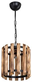 Ceiling light PWL-1124 Ε27 walnut-black D22x61cm 22x22x61 εκ.