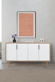 Κονσόλα Sapphire Δρυς / Λευκό PRIVEPE 150x44x18