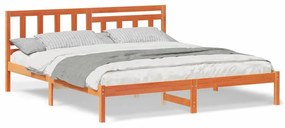 vidaXL Σκελετός Κρεβατιού Καφέ κεριού 200 x 200 cm Μασίφ ξύλο πεύκου