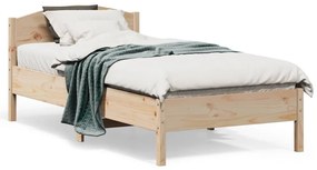 vidaXL Σκελετός Κρεβατιού Χωρίς Στρώμα 75x190 εκ Μασίφ Ξύλο Πεύκου