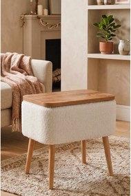 Κομοδίνο Λευκό / Φυσικό MIVANAL 60x30x55