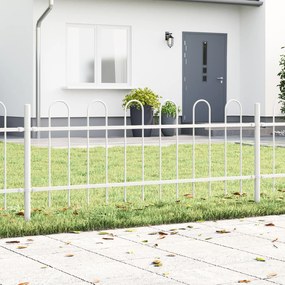 vidaXL Φράχτης Κήπου  με Hoop Top, Λευκό, 3.4x0.6 μ, Σίδερο