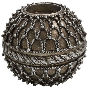 Κηροπήγιο 279-124-239 9x9x9cm Silver Polyresin