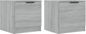 vidaXL Κομοδίνα 2 τεμ. Γκρι Sonoma 40 x 39 x 40 εκ.