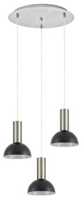 Φωτιστικό Οροφής Τρίφωτο Homelighting 77-8467 Nickel/Black