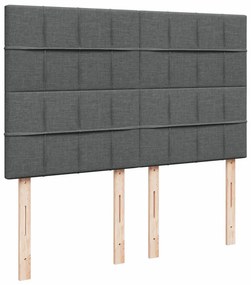 vidaXL Κρεβάτι Boxspring με Στρώμα Σκούρο Γκρι 140x200 εκ Υφασμάτινο