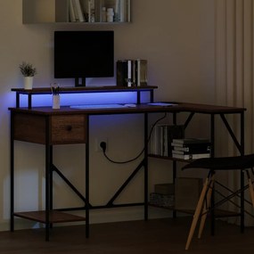 vidaXL Γραφείο Καφέ δρυς 120 x 79 x 86,5 εκ. Επεξεργασμένο ξύλο