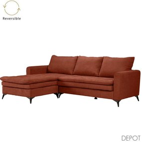 Καναπές Scandalo Αναστρέψιμη Γωνία 71-0122 265x188x99cm Terracotta