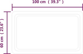 vidaXL Καθρέφτης Μπάνιου με LED 60x100 εκ.
