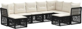 vidaXL Σετ Καναπέ Κήπου 9 pcs Μαύρο συνθετικό ρατάν