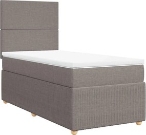 vidaXL Κρεβάτι Boxspring με Στρώμα Taupe 80x200 εκ. Υφασμάτινο
