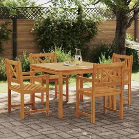 vidaXL Σέτ φαγητού για κήπο 5 pcs Καφέ Μασίφ ξύλο ακακίας