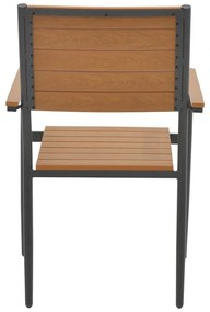 Καρέκλα - Πολυθρόνα Vitality αλουμίνιο ανθρακί- plywood φυσικό 60x56.3x89 εκ. 60x56.3x89 εκ.