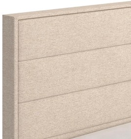 Επενδυμένο Κρεβάτι ARBELA Διπλό MD Light Port Oak με Μπέζ Ύφασμα 160x200εκ. 178x213x115 εκ.
