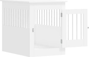 vidaXL Κλουβί Σκύλου Λευκό 55 x 80 x 68 εκ. από Επεξεργασμένο Ξύλο
