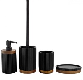 ΑΞΕΣΟΥΆΡ ΜΠΆΝΙΟΥ SOAP HOLDER PLAIN POLYRESIN ACACIA NIAGARA NOIR DO
