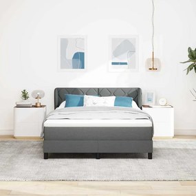 vidaXL Κρεβάτι box spring με στρώμα Σκούρο γκρι 140 x 200 cm ύφασμα