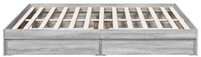 vidaXL Πλαίσιο Κρεβατιού με συρτάρια Γκρι sonoma 180x200εκ. Επεξ. Ξύλο