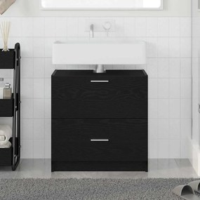 vidaXL Ντουλάπι Νιπτήρα Μαύρης Δρυός 59x37x59 εκ. Κατασκευασμένο Ξύλο