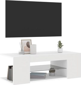 vidaXL Έπιπλο Τηλεόρασης με LED Λευκό 90x39x30 εκ.