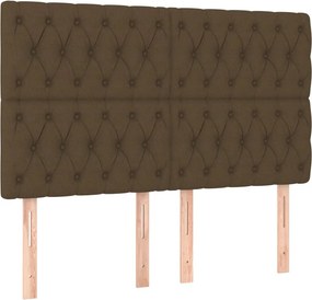 vidaXL Κρεβάτι Boxspring με Στρώμα Σκούρο Καφέ 160x200 εκ Υφασμάτινο