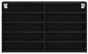 vidaXL Βιτρίνα με ράφι Μαύρη δρυς 100 x 15 x 58 cm Επεξεργασμένο ξύλο