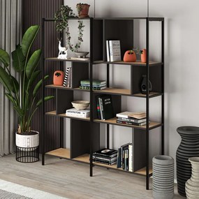 Megapap Βιβλιοθήκη Maxi Sapphire Oak - Silky Black