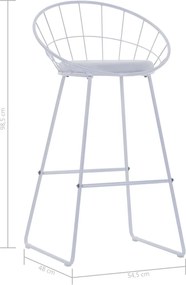 vidaXL Καρέκλες Μπαρ 2 τεμ. Λευκές από Συνθετικό Δέρμα