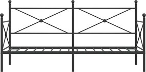 vidaXL Κρεβάτι ημέρας χωρίς στρώμα Μαύρο 90x200 cm Ατσάλι