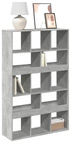 Βιβλιοθήκη Γκρι Σκυροδέματος 100x33x156,5εκ. Επεξεργ. Ξύλο