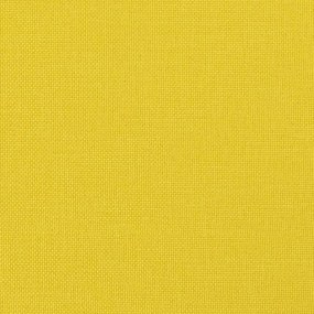 vidaXL Πολυθρόνα Ανοιχτό Κίτρινη 60 εκ. Υφασμάτινη με Υποπόδιο