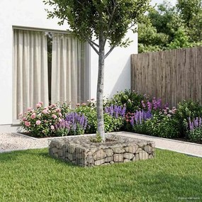 vidaXL Ανασηκωμένο κρεβάτι gabion Ασημί