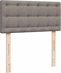 vidaXL Κρεβάτι Boxspring με Στρώμα Taupe 90x200 εκ. Υφασμάτινο