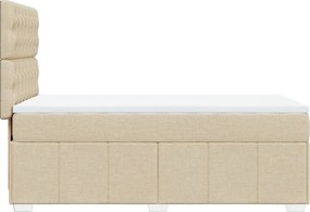 vidaXL Κρεβάτι Boxspring με Στρώμα Κρεμ 90x200 εκ.Υφασμάτινο