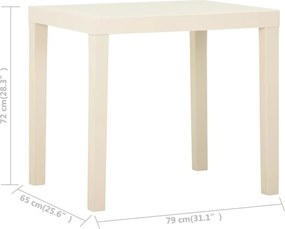 vidaXL Τραπέζι Κήπου Λευκό 79 x 65 x 72 εκ. Πλαστικό