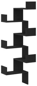 vidaXL Γωνιακό Ράφι Μαύρη Δρυς 45x45x147 εκ. Επεξεργασμένο Ξύλο