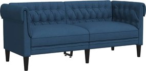 vidaXL Καναπές Διθέσιος Chesterfield Μπλε Υφασμάτινος