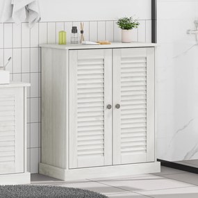 vidaXL Ντουλάπι Μπάνιου Λευκό 68 x 34 x 80 εκ Μασίφ ξύλο πεύκου
